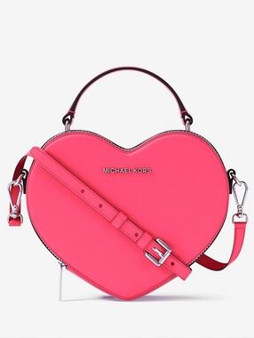 *NWT* MICHAEL KORS Outlet Jet Set Small Heart Crossbody Bag In Hibiscus